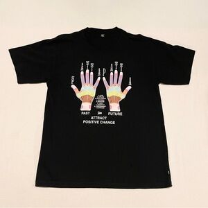 Patta Attract Positive Change Palmistry Graphic T-Shirt Black L Shirt